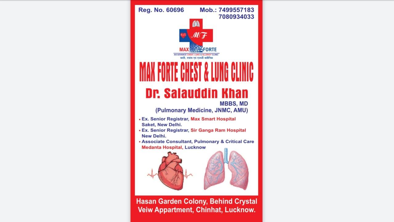Clinic signage photo of Max Fort Chest & Lung Clinic - Photo 1 at lucknow 226028