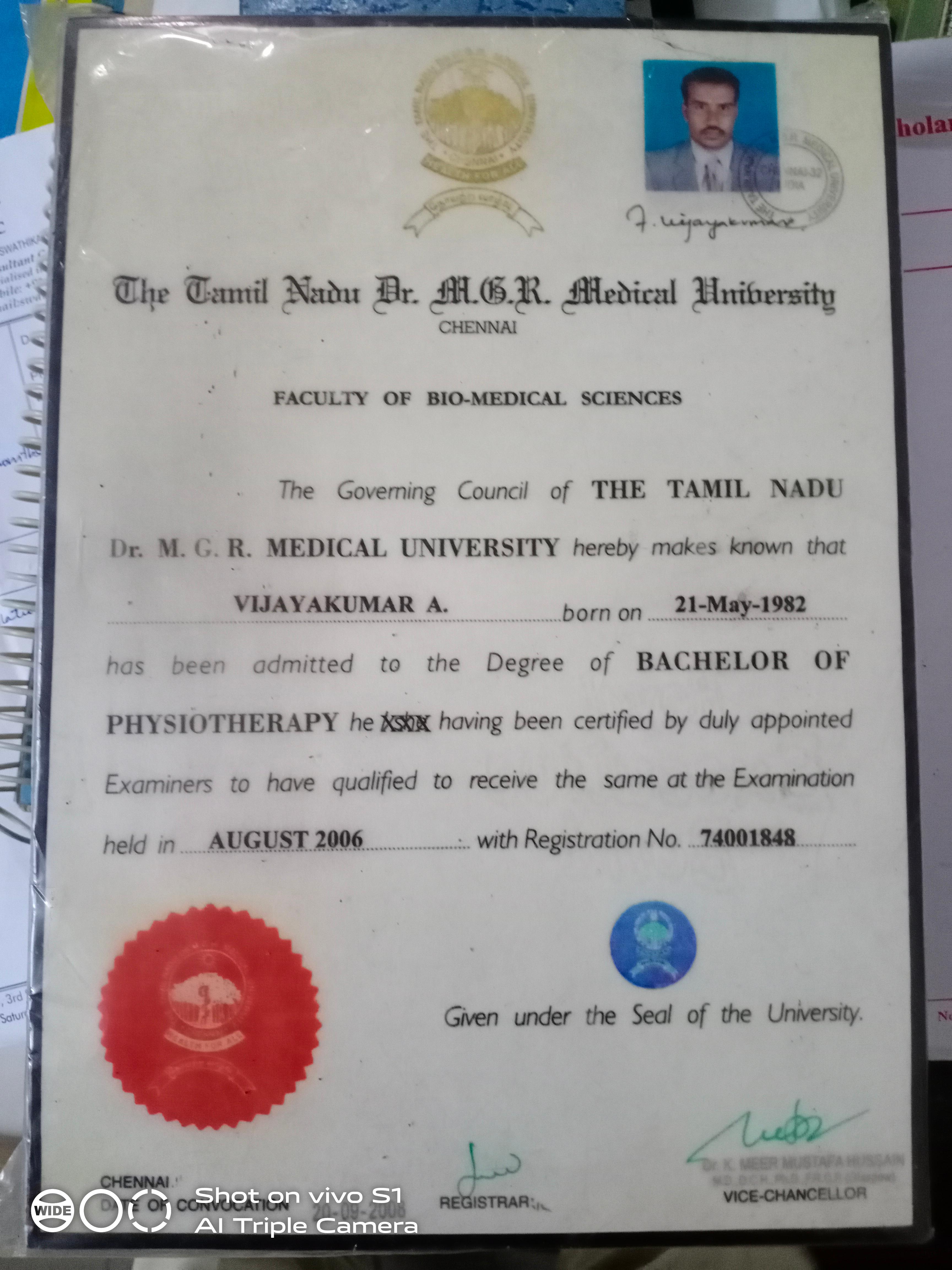 Clinic signage photo of cholan physiotherapy - Photo 1 at chennai 600096