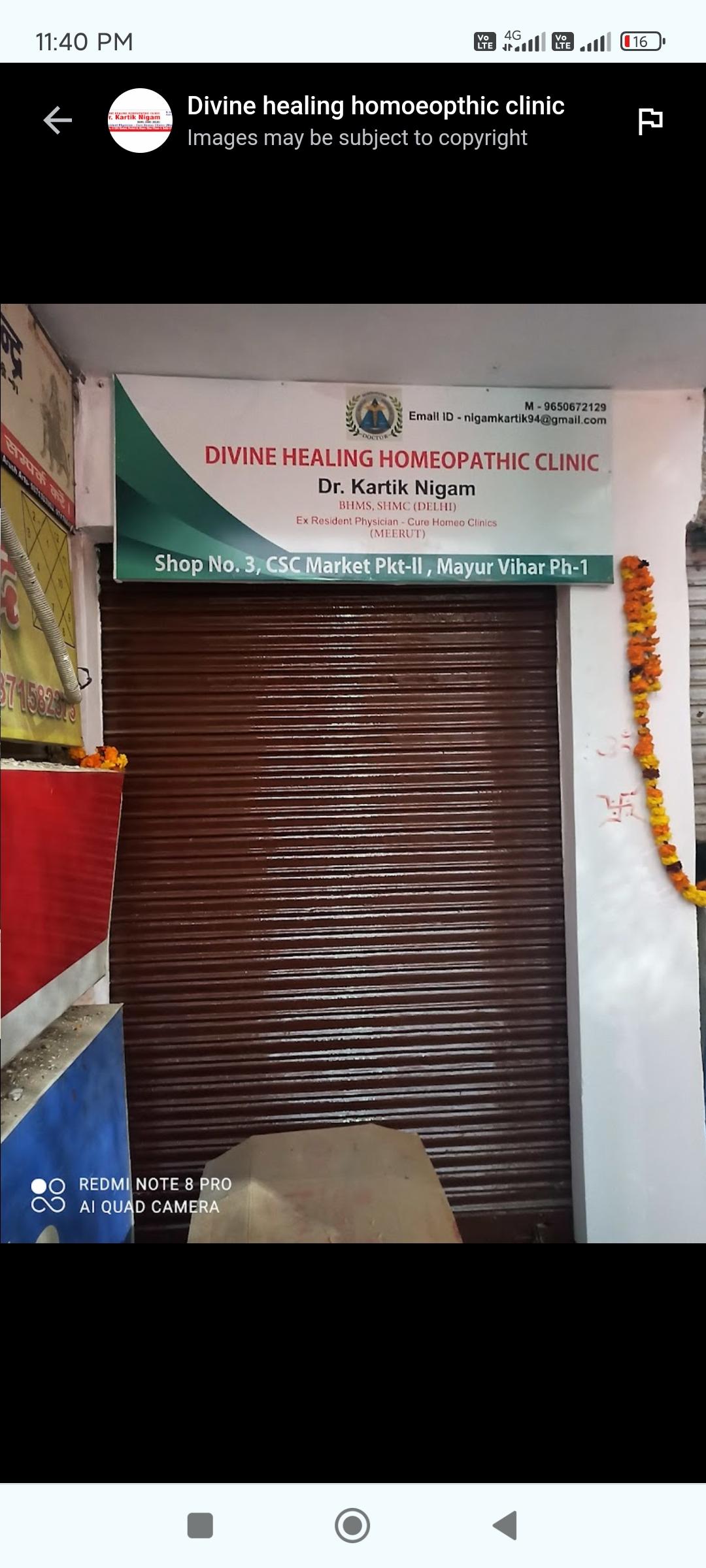 Clinic signage photo of Divine Healing Homoeopathic Clinic - Photo 1 at Not Available 110031