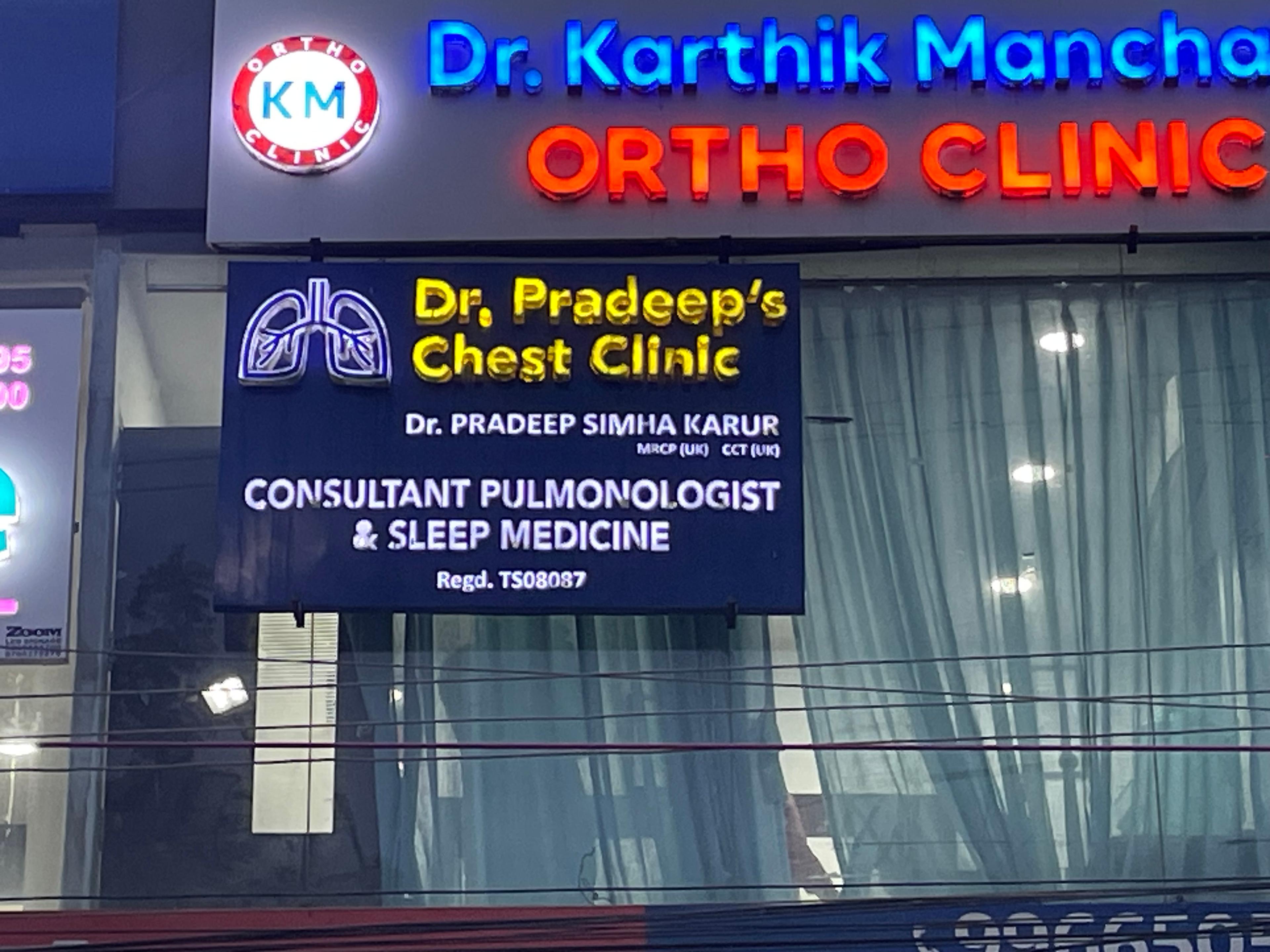 Clinic signage photo of Dr Pradeep’s Chest Clinic - Photo 1 at hyderabad 500075