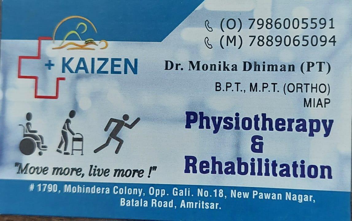 Clinic signage photo of Kaizen Physiotherapy & Rehabilitation Clinic - Photo 1 at amritsar 143003