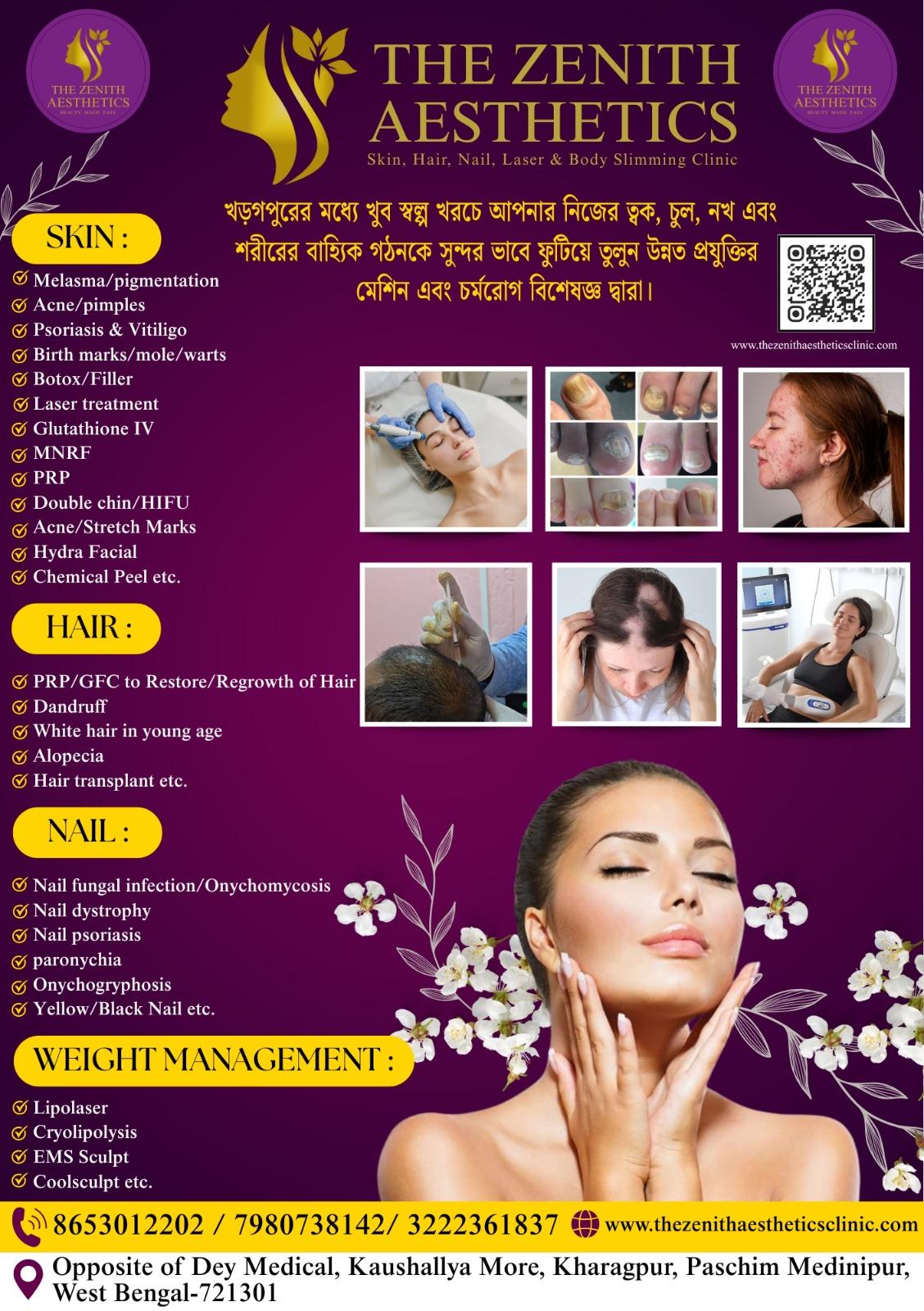 Clinic signage photo of The Zenith Aesthetics Clinic - Photo 1 at kharagpur 721301